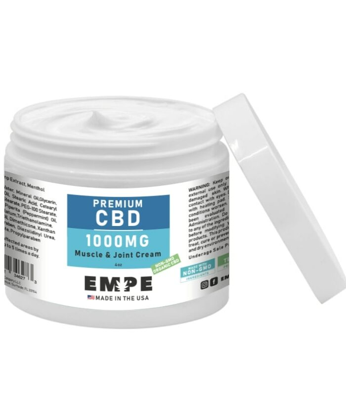 CBD Pain Relief Lotion Muscle and Joint Cream 1000mg Open